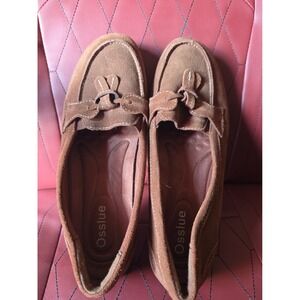 Osslue Women Brown Suede Loafers Shoes Size Us 10